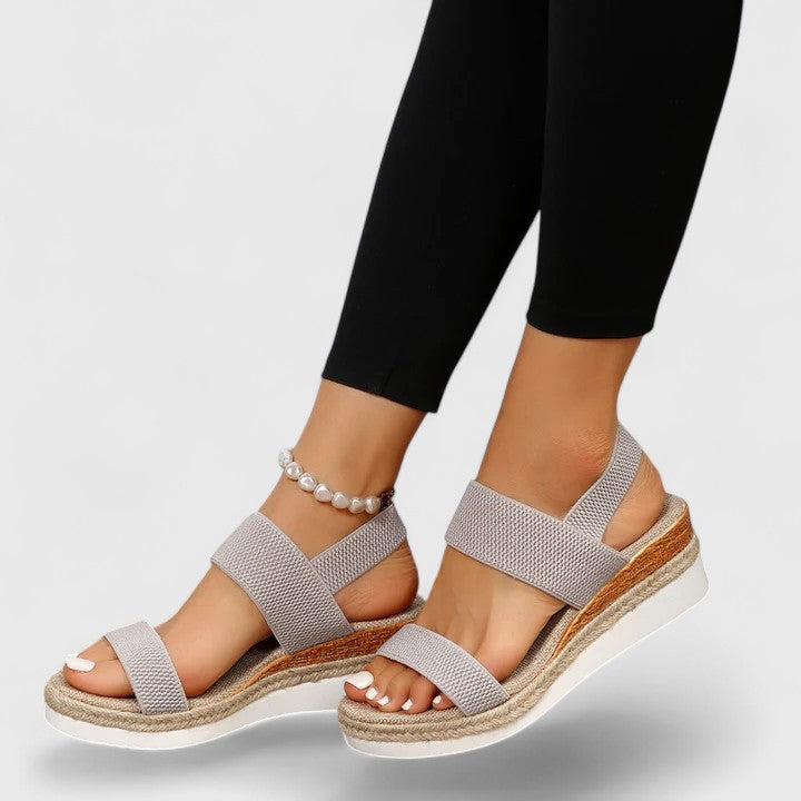 Merielle | Stretch Strap Wedge Sandals
