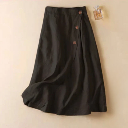 Elena | Linen Button Midi Skirt
