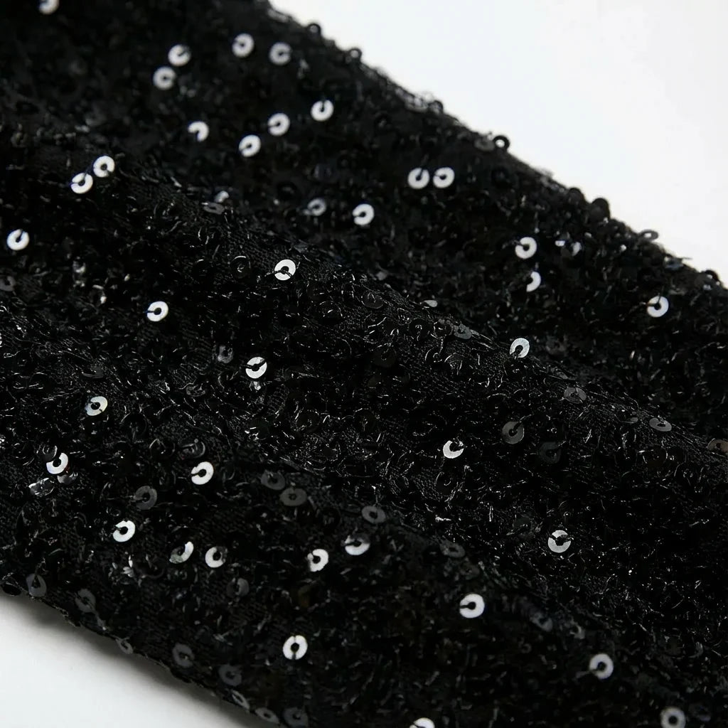 Long sleeve sequin midi dress, back view