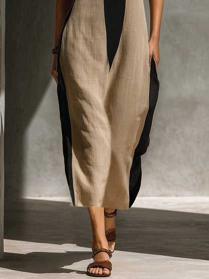 Laetitia | Color-Block Halter Midi Dress