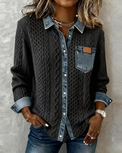 Winifred | Cable Knit Collared Button Top