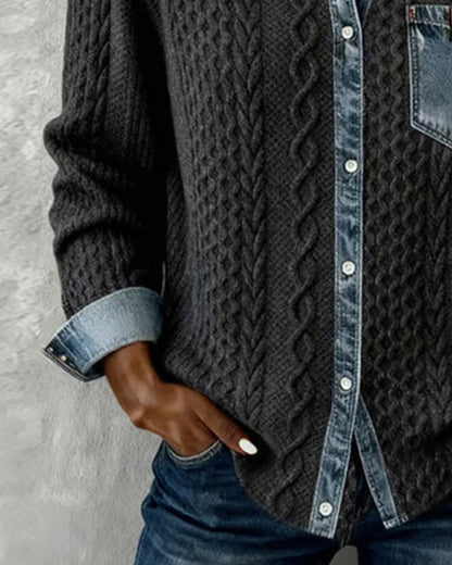 Winifred | Cable Knit Collared Button Top