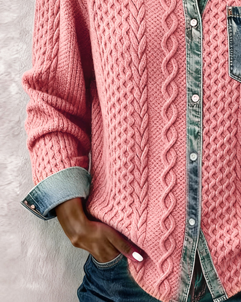 Winifred | Cable Knit Collared Button Top