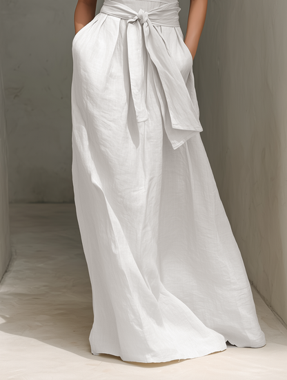 Genevieve | Belted Sleeveless Maxi Dress