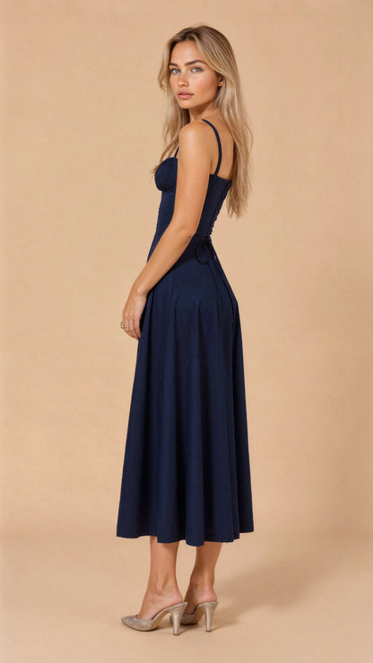 Constanza | Lace-Up Back Wedding Guest Maxi Dress