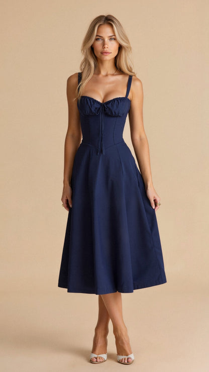 Constanza | Lace-Up Back Wedding Guest Maxi Dress