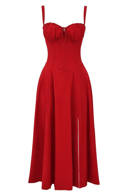 Constanza | Lace-Up Back Wedding Guest Maxi Dress