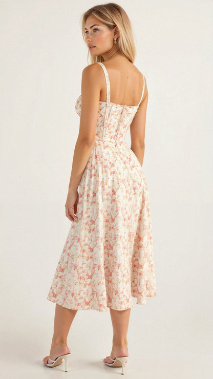 Constanza | Lace-Up Back Wedding Guest Maxi Dress