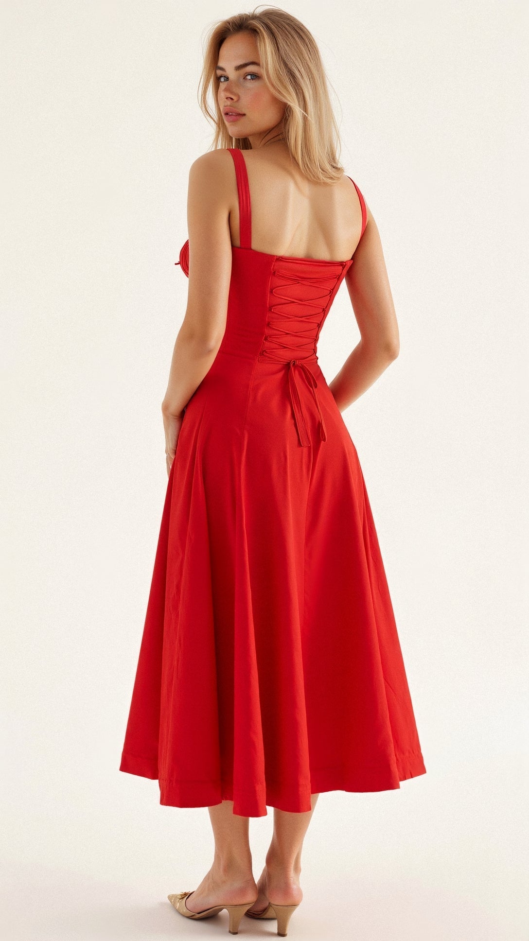 Constanza | Lace-Up Back Wedding Guest Maxi Dress