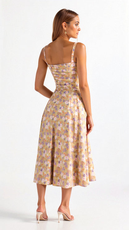 Constanza | Lace-Up Back Wedding Guest Maxi Dress