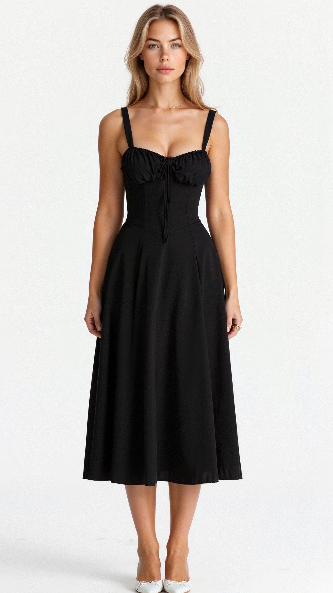 Constanza | Lace-Up Back Wedding Guest Maxi Dress