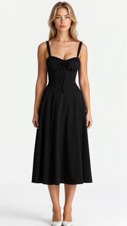 Constanza | Lace-Up Back Wedding Guest Maxi Dress