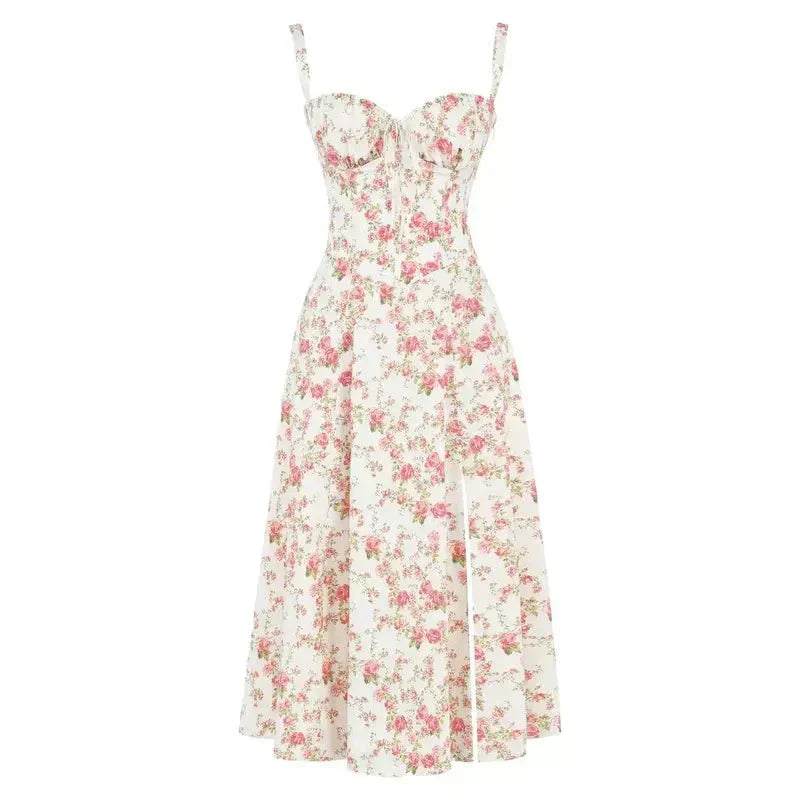 Constanza | Lace-Up Back Wedding Guest Maxi Dress