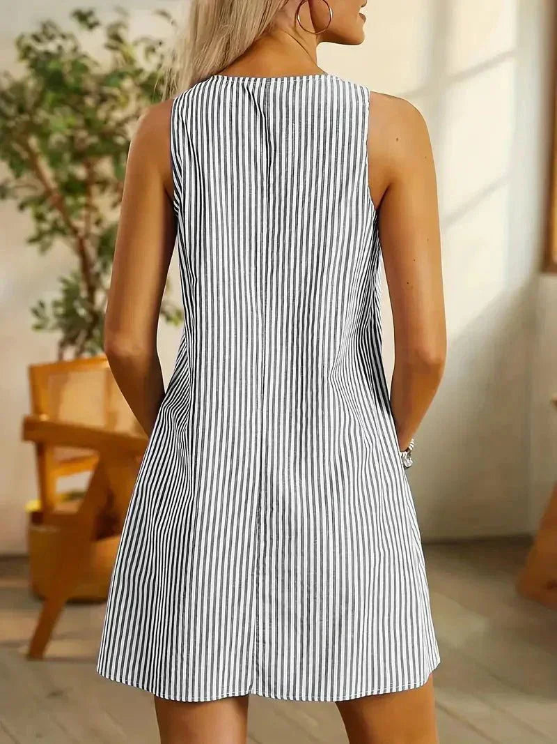 Avery | Striped Mini Dress with Pockets
