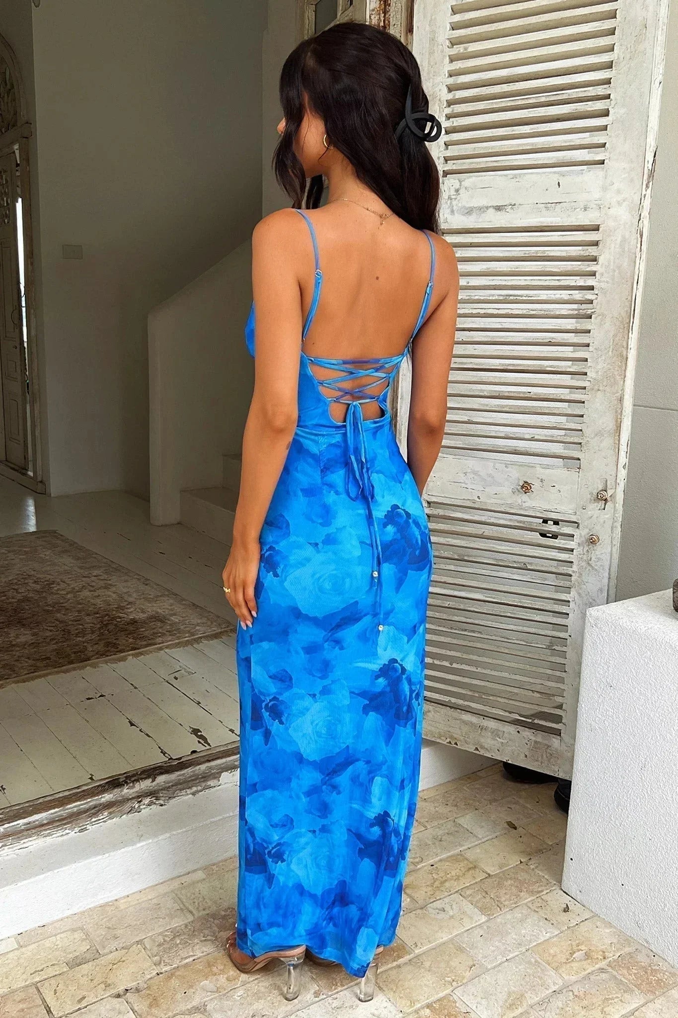 Nailani | Blue Floral Maxi Summer Dress