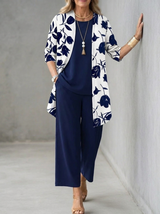 Elke | Three-Piece Top Pants and Cardigan Set