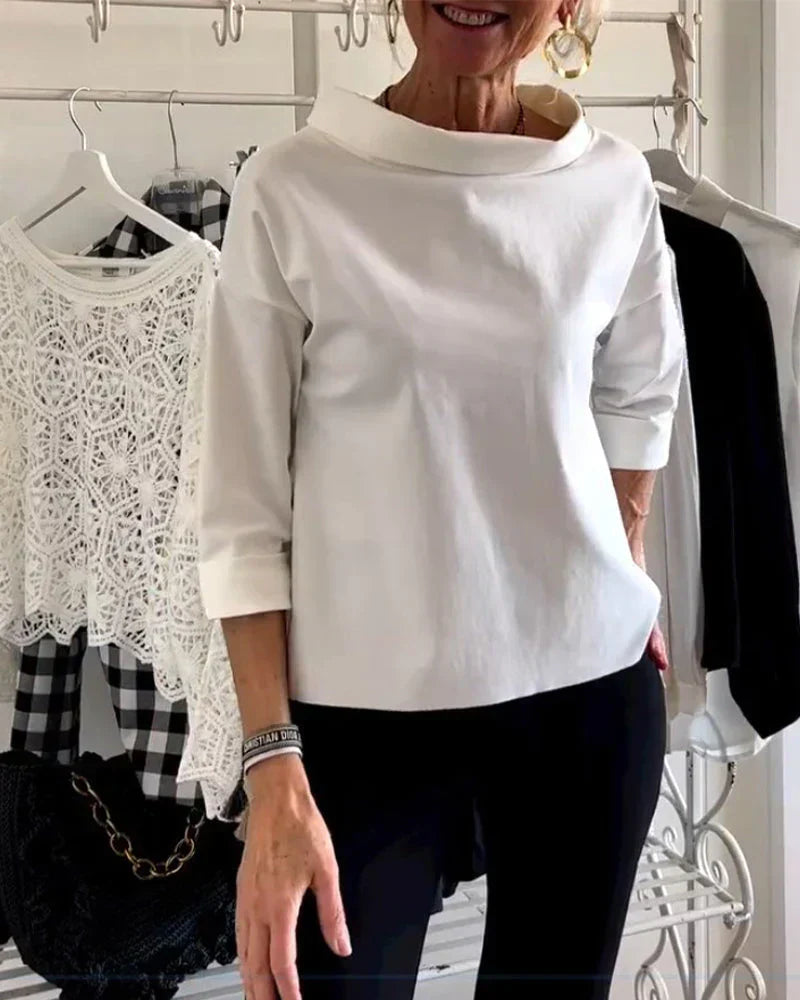 Margaux | Bateau Neck Cowl Top