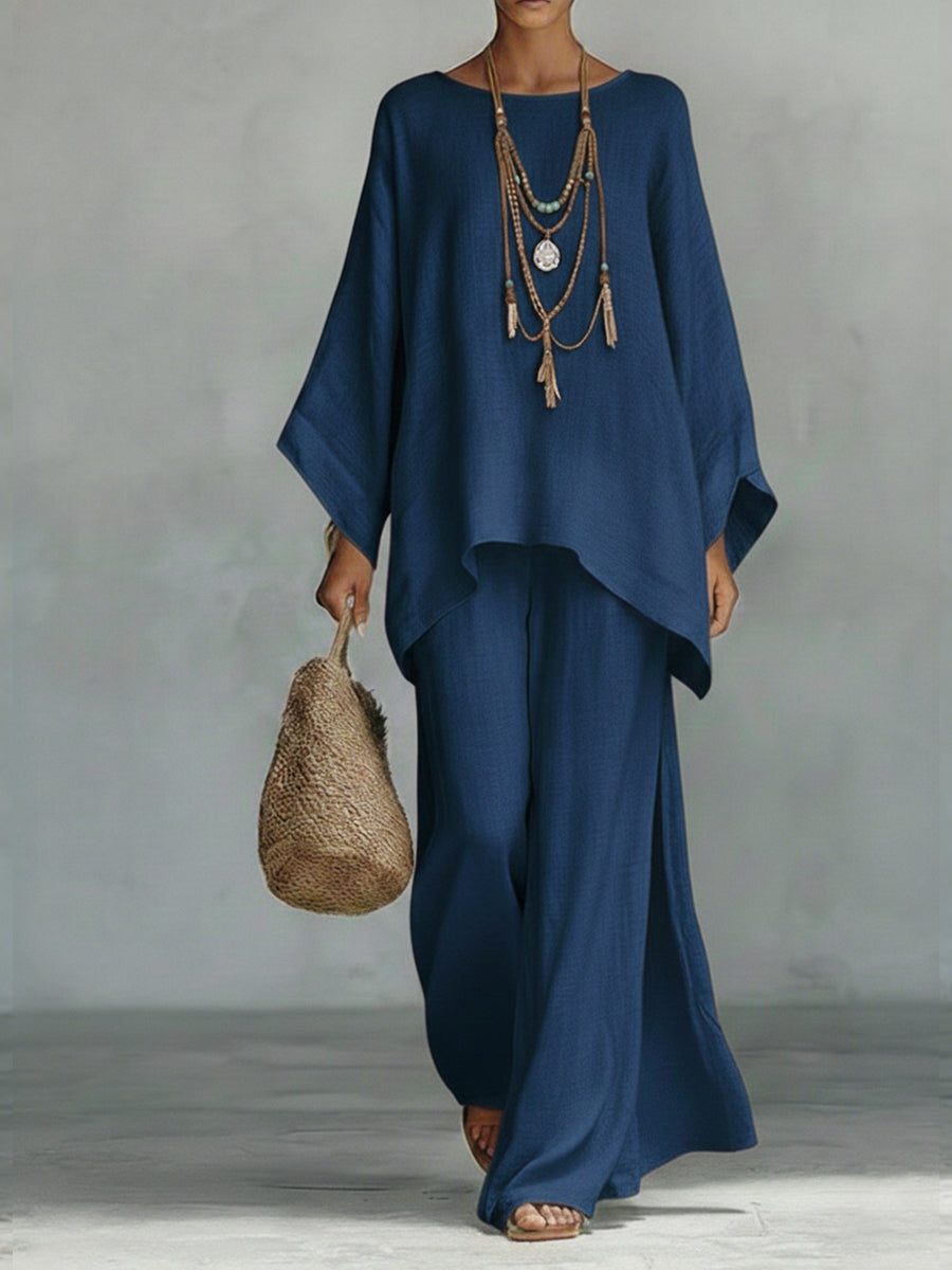 Hélène | Oversized Top & Wide-Leg Trouser Set