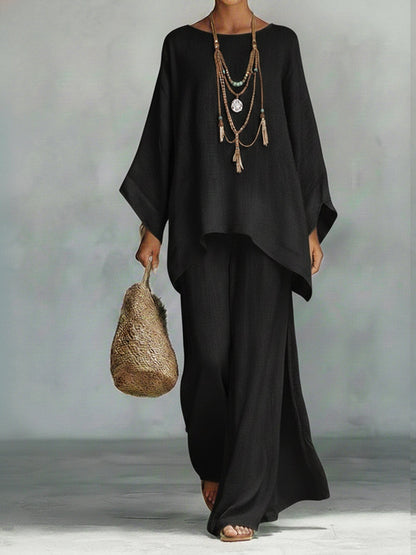 Hélène | Oversized Top & Wide-Leg Trouser Set
