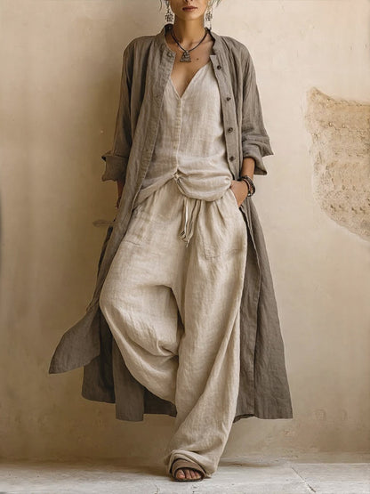 Selby | Bohemian Three-Piece Cardigan, Top & Trouser Set