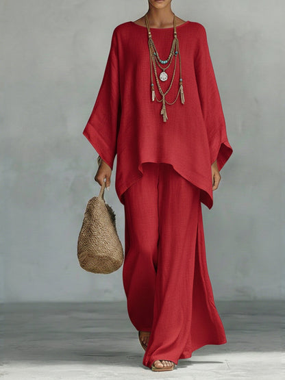 Hélène | Oversized Top & Wide-Leg Trouser Set