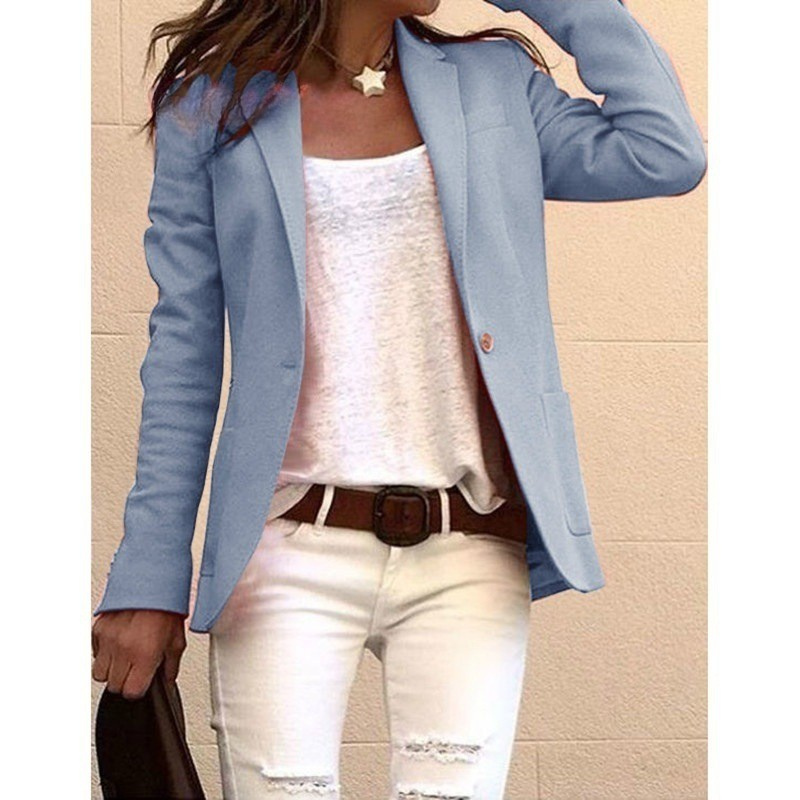 Women's Paulina notch-lapel one-button blazer in Blue