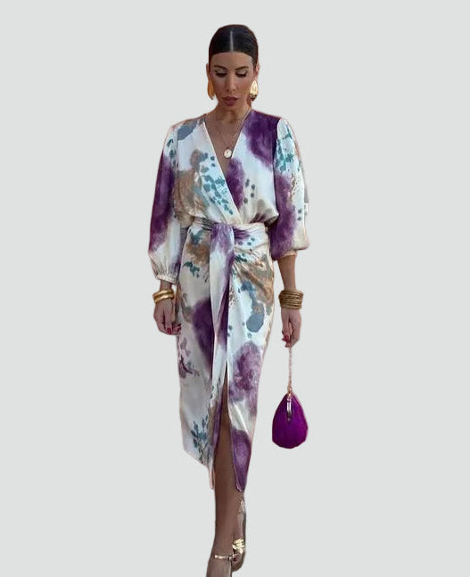 Marivelle | Tie-Dye Wrap Midi Dress