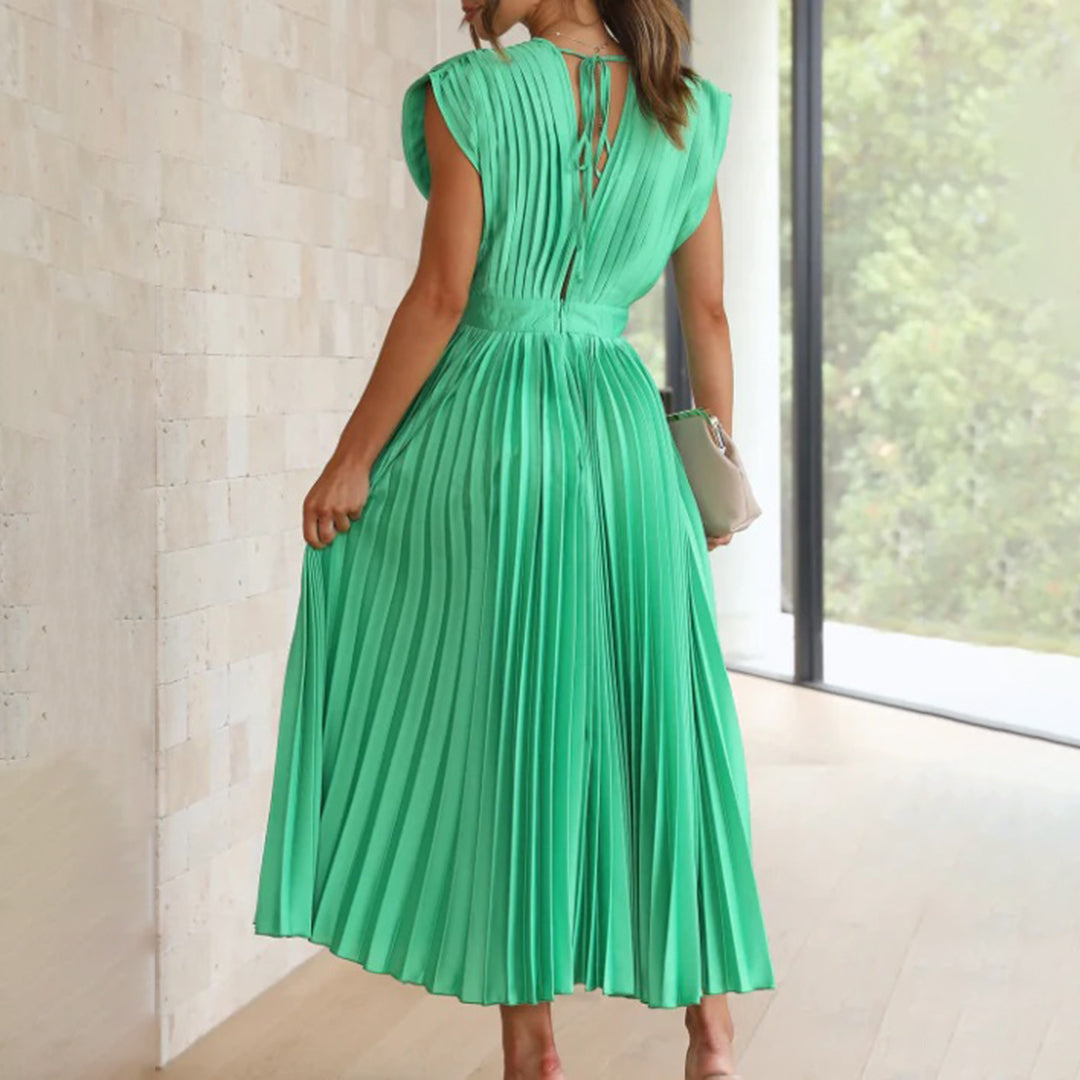 Women's Philippa pleated V-neck wedding guest midi dress - view 10