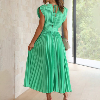 Women's Philippa pleated V-neck wedding guest midi dress - view 10