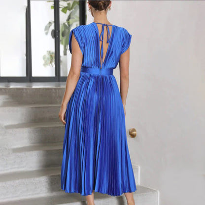 Women's Philippa pleated V-neck wedding guest midi dress - view 19