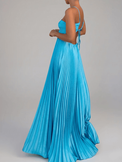 Ophélie | Pleated A-Line Cutout Maxi Dress