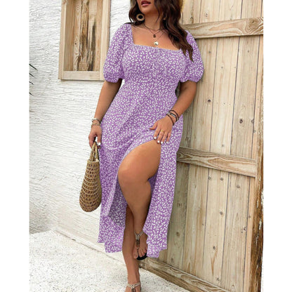 Aravelle | Plus Size Puff Sleeve Maxi Dress