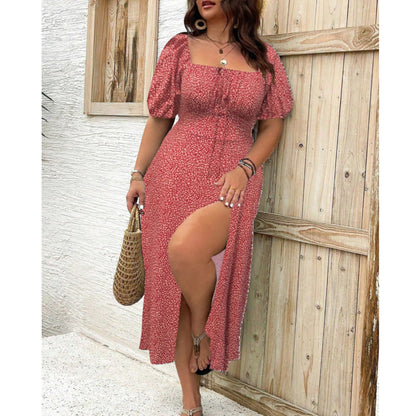 Aravelle | Plus Size Puff Sleeve Maxi Dress