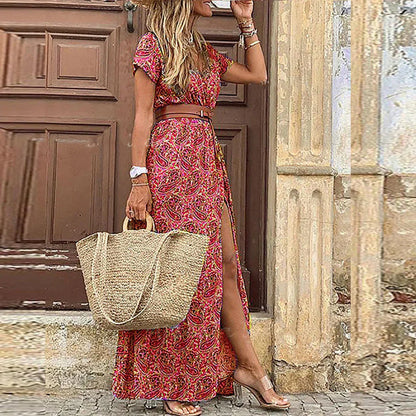 Octavie | Belted Boho Maxi Dress