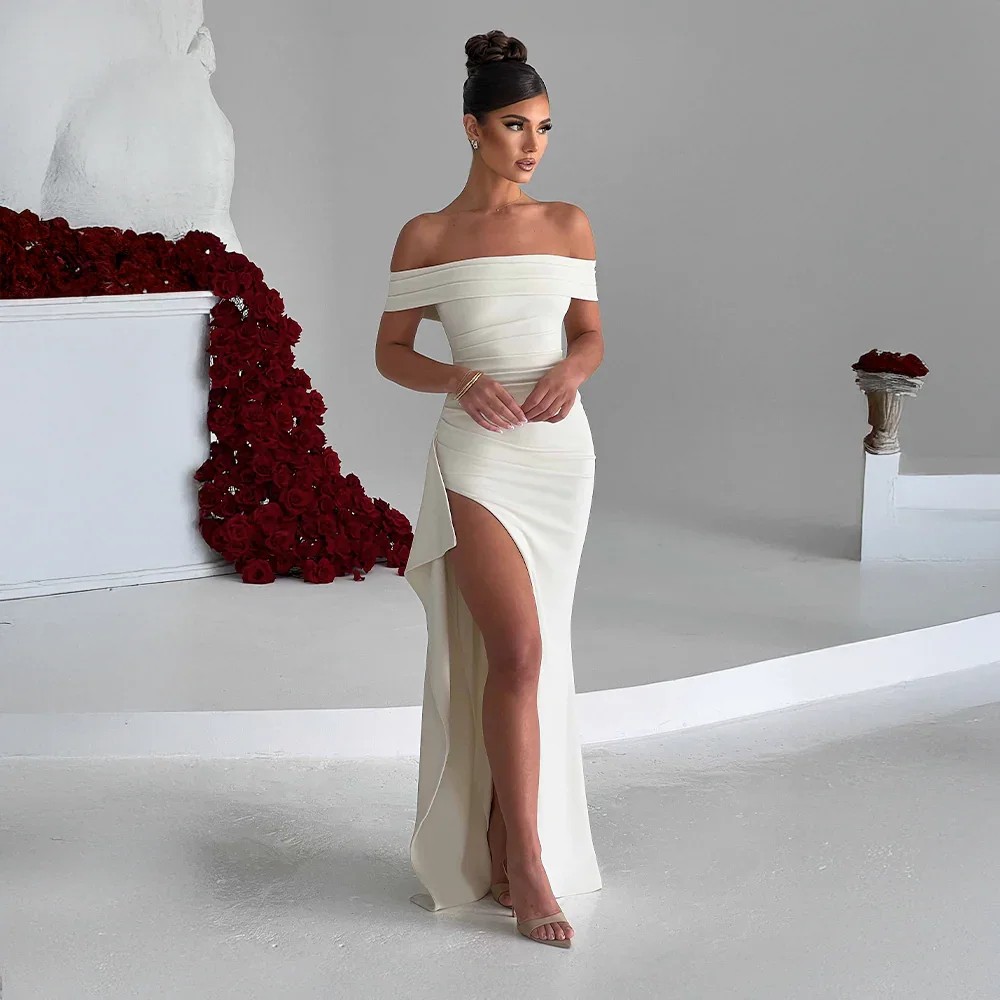 Valessia | Off-Shoulder Split Maxi Dress