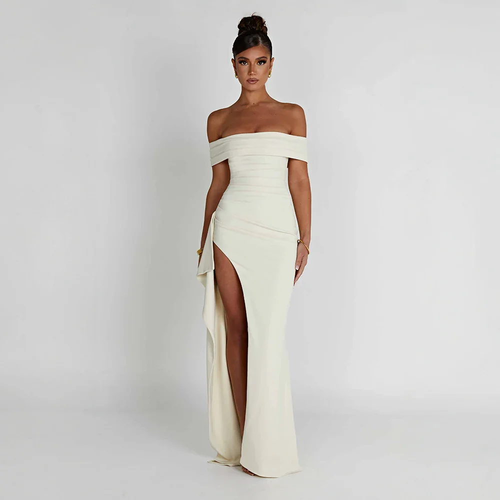 Valessia | Off-Shoulder Split Maxi Dress