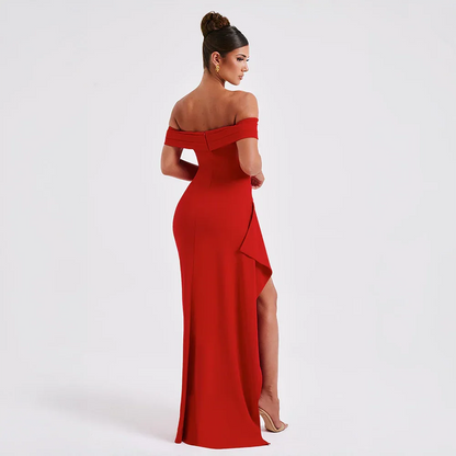 Valessia | Off-Shoulder Split Maxi Dress