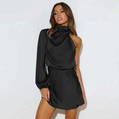 Serena | One Shoulder Satin Mini Dress