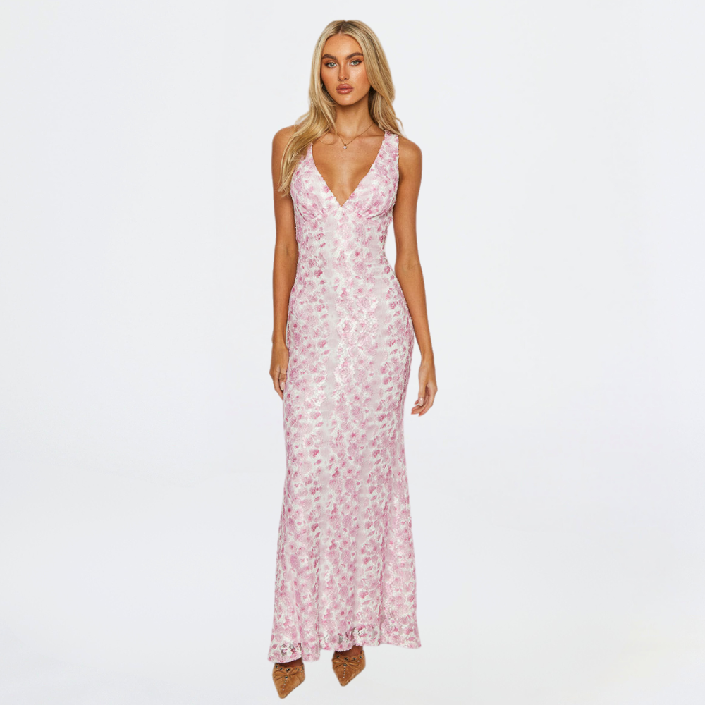 Mina | Floral Wedding Guest Maxi Dress