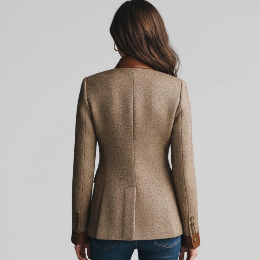 Women's Rosamund contrast-trim tailored jacket - view 2