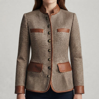 Women's Rosamund contrast-trim tailored jacket - view 4