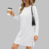 Rowanne | Round Neck Long Sleeve Midi Dress