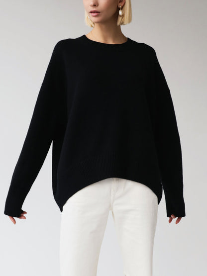 Women's Sanna classic crew neck sweater in Black
