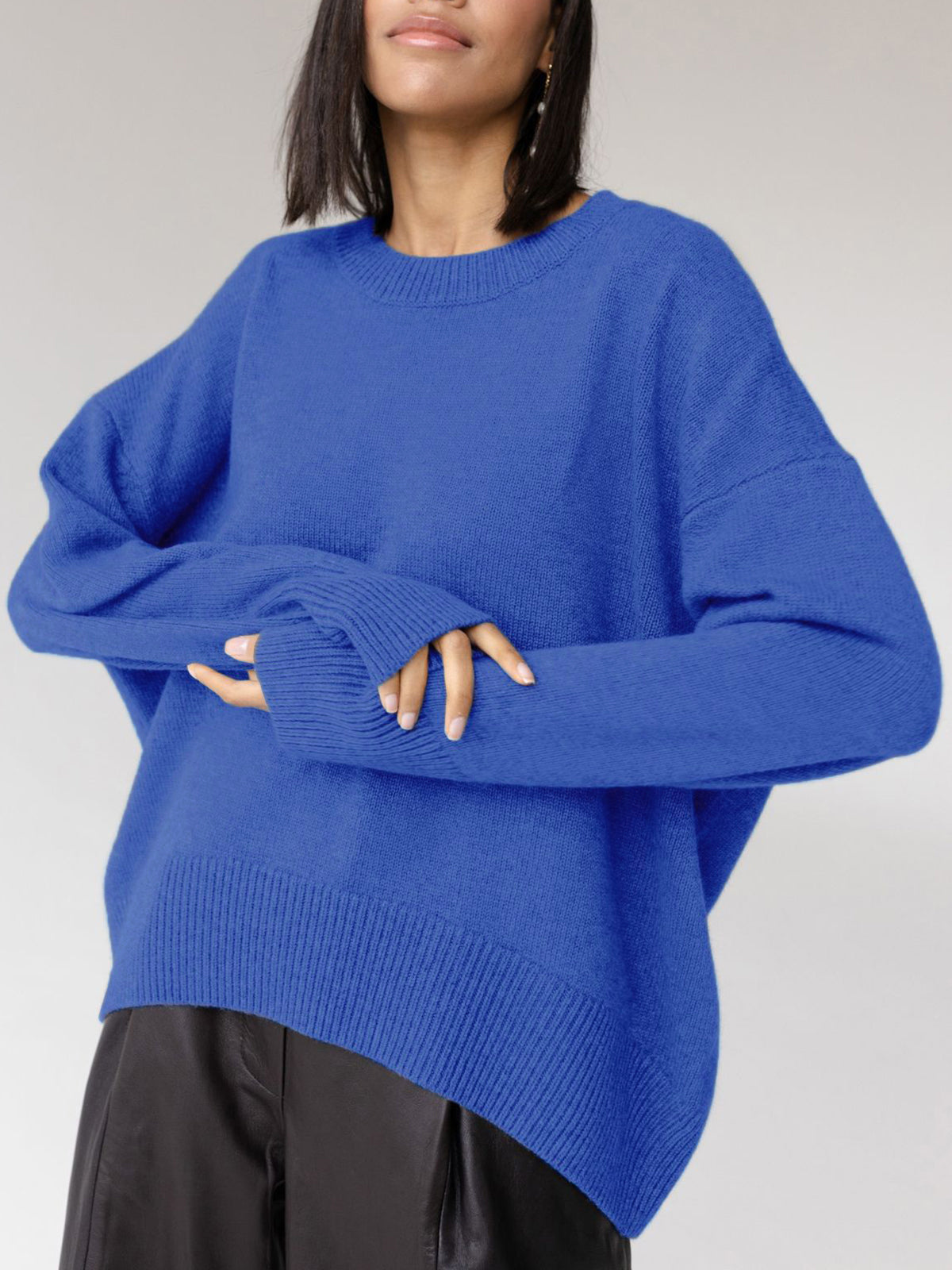 Women's Sanna classic crew neck sweater in Blue