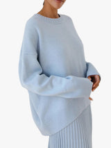 Women's Sanna classic crew neck sweater in Light Blue
