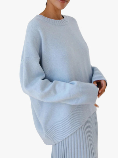 Women's Sanna classic crew neck sweater in Light Blue