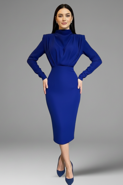 Renée | Mock-Neck Long-Sleeve Maxi Dress