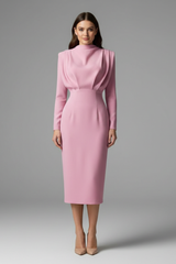 Renée | Mock-Neck Long-Sleeve Maxi Dress