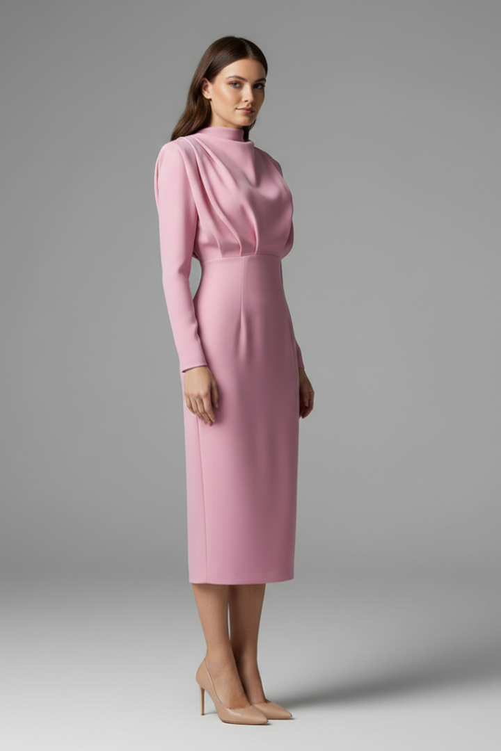 Renée | Mock-Neck Long-Sleeve Maxi Dress