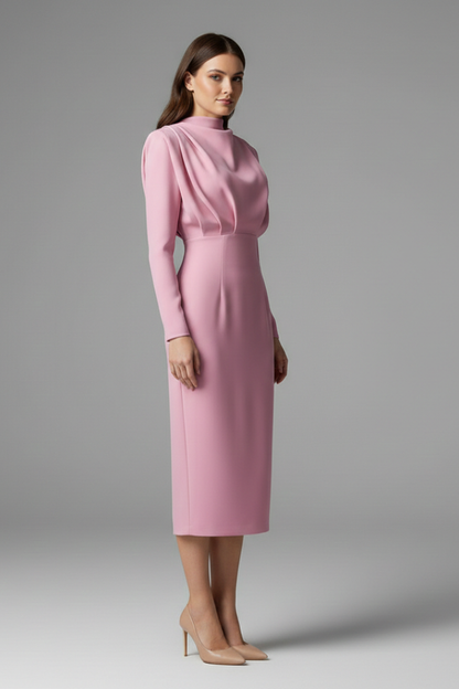 Renée | Mock-Neck Long-Sleeve Maxi Dress
